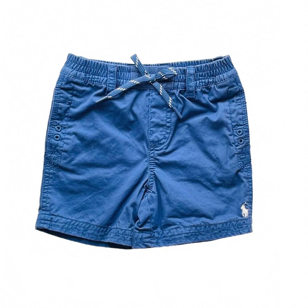 NEW RALPH LAUREN boy's broken twill relaxed shorts in blue